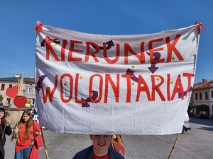zdjęcie kolorowe baneru z napisem kierunek wolontariat