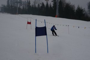 zawodnik w czasie slalomu