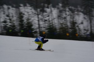 zawodnik w czasie slalomu