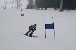 zawodnik w czasie slalomu