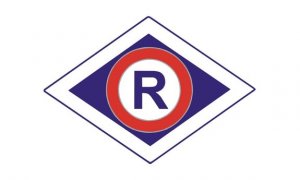 symbol ruchu drogowego, romb w środku litera R