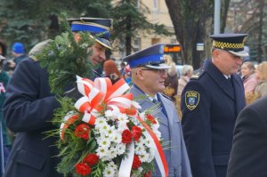 komendant powiatowy podczas przemarszu