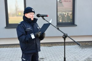 przemówienie komendanta powiatowego policji w Żywcu