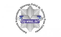 hasło akcji, policyjna rozeta i naokoło napis Czy wiesz że...