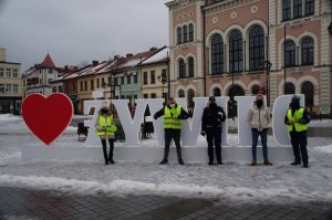 organizatorzy akcji na żywieckim rynku