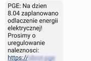 grafika poglądowa zrobiony zrzut z wiadomości sms która zawiera treść oszustwa