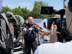 komendant wojewódzki podczas nagrania
