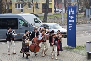 Odwiedziny kolędników w Komendzie Powiatowej Policji w Żywcu