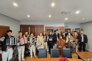 Odwiedziny kolędników w Komendzie Powiatowej Policji w Żywcu